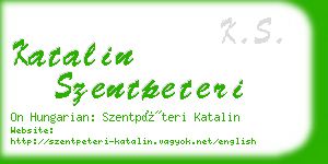 katalin szentpeteri business card